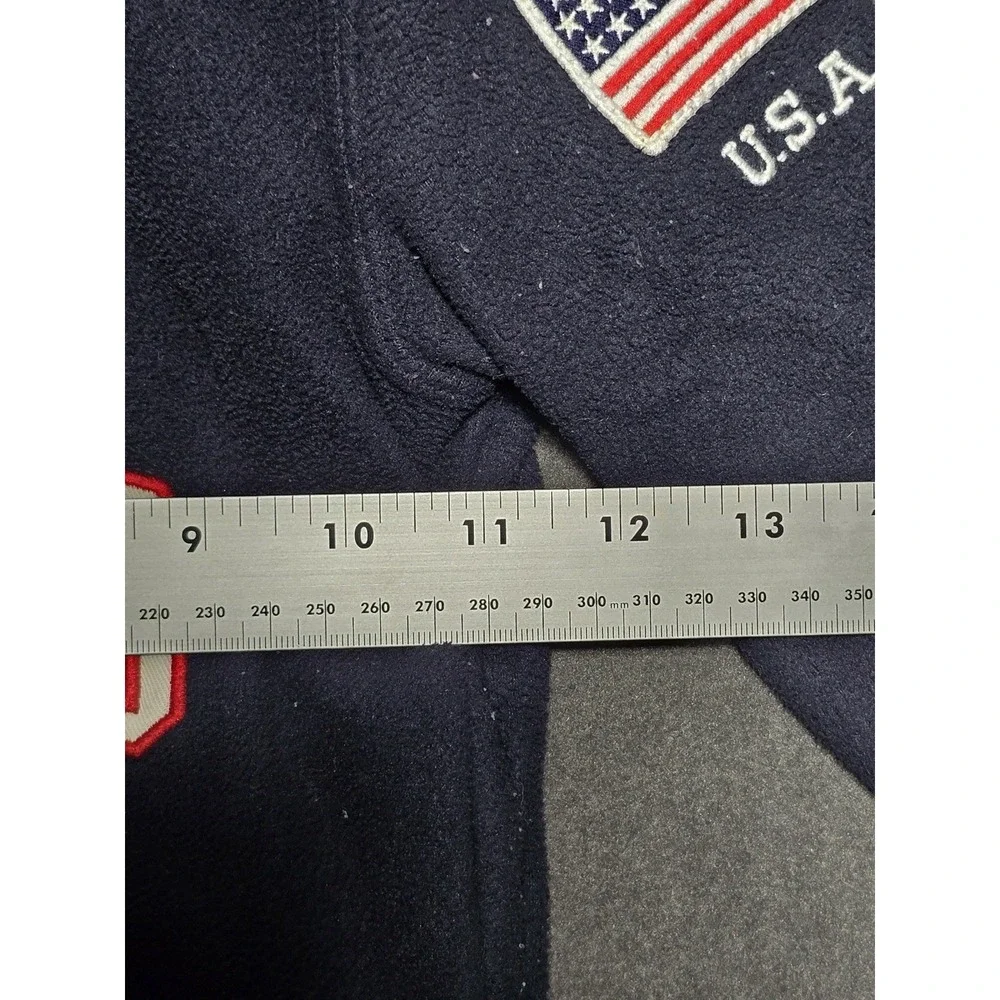 Polo Ralph Lauren 1/4 Fleece Pullover Youth Size 3T Pockets USA Flag Logo‎ Blue